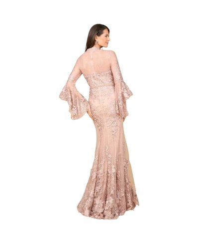 Женское вечернее платье Lara Lace V Neck Long Bell Sleeve Gown