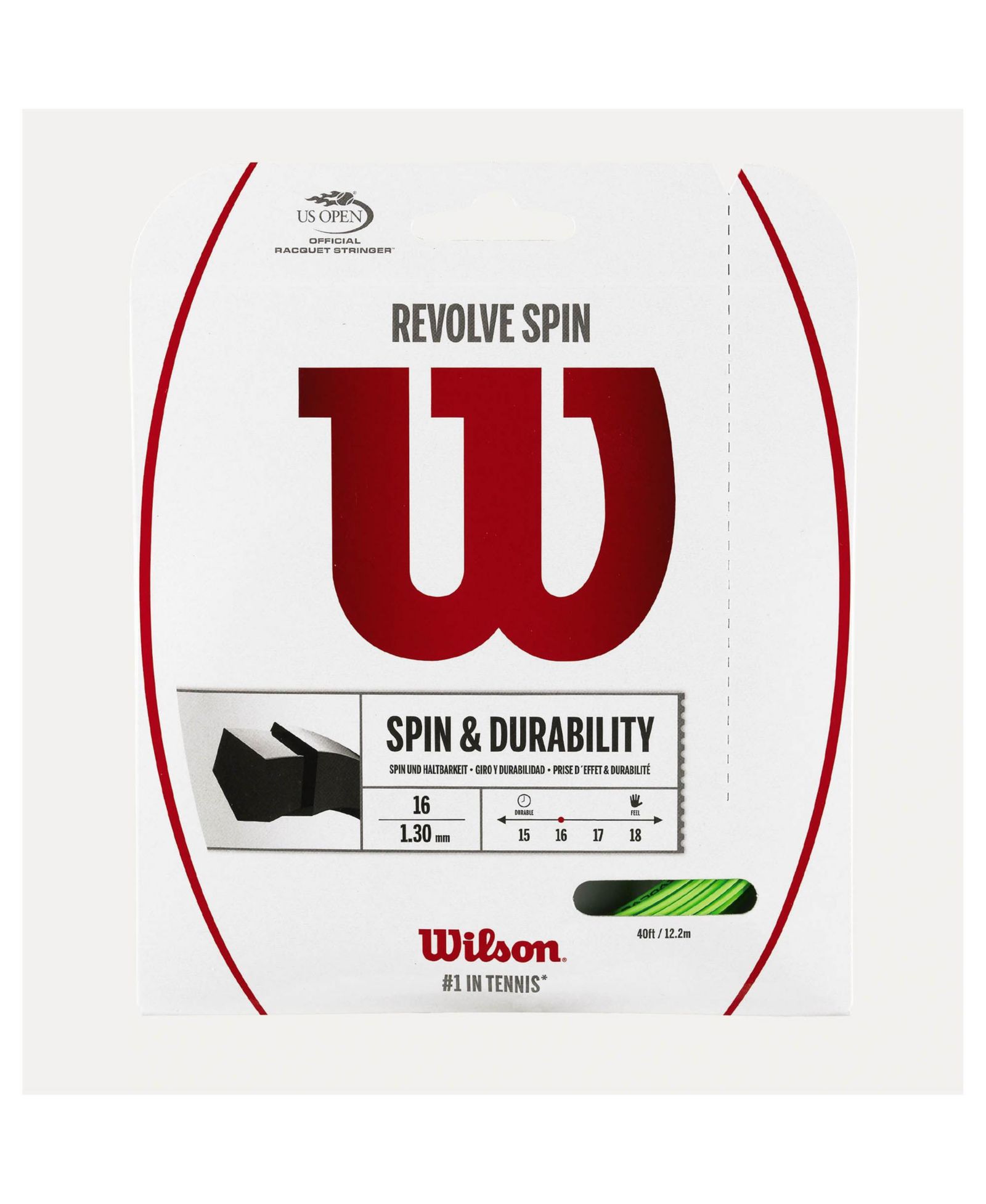 Теннисная струна Wilson Revolve Spin 16g Green