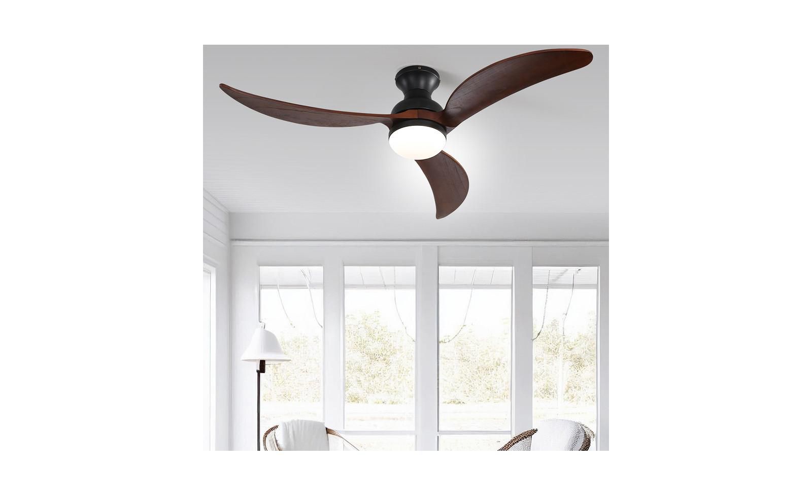 Потолочный вентилятор Sofucor 52-inch Modern Classic Black, 3-Blade, с дистанционным управлением