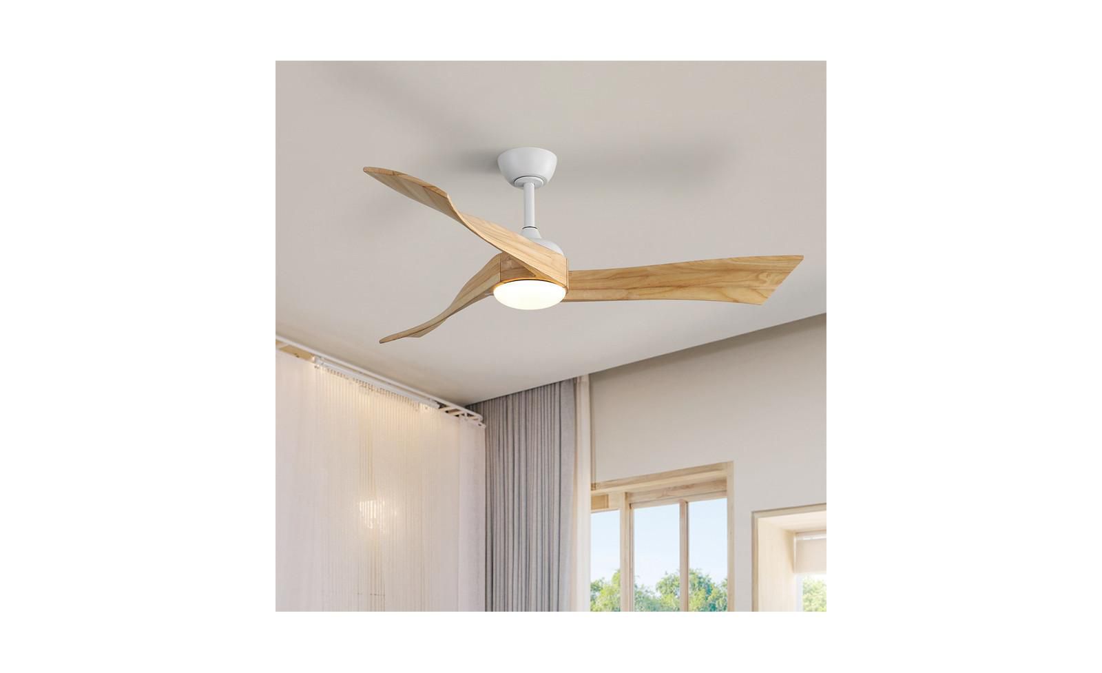 Потолочный вентилятор Sofucor 52-inch White Modern с 3 лопастями и пультом управления, 6 скоростей
