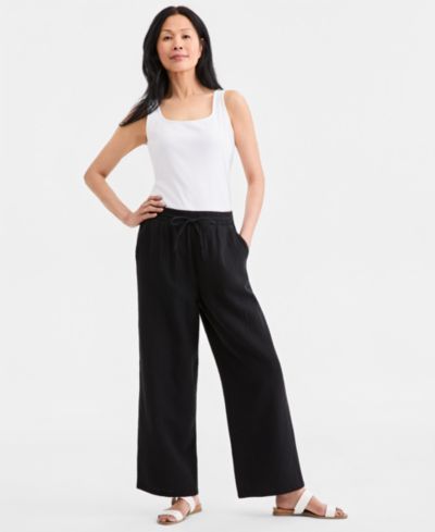 Style & Co Женские хлопковые брюки Style & Co Women's Cotton Gauze Straight-Leg Pull-On