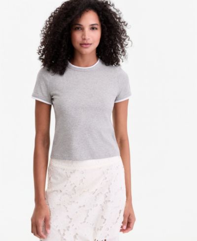 On 34th Women's Tipped Meet & Greet T-Shirt, Macy's Exclusive