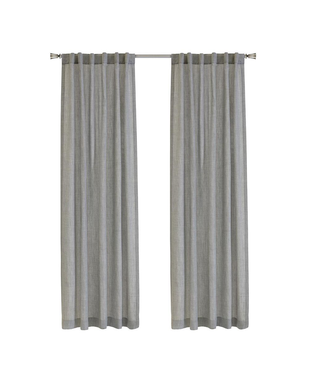 Habitat штора Habitat 100% Polyester Johnstown Light Filtering Faux Linen Textured Dual Header Curtain Panel Silver