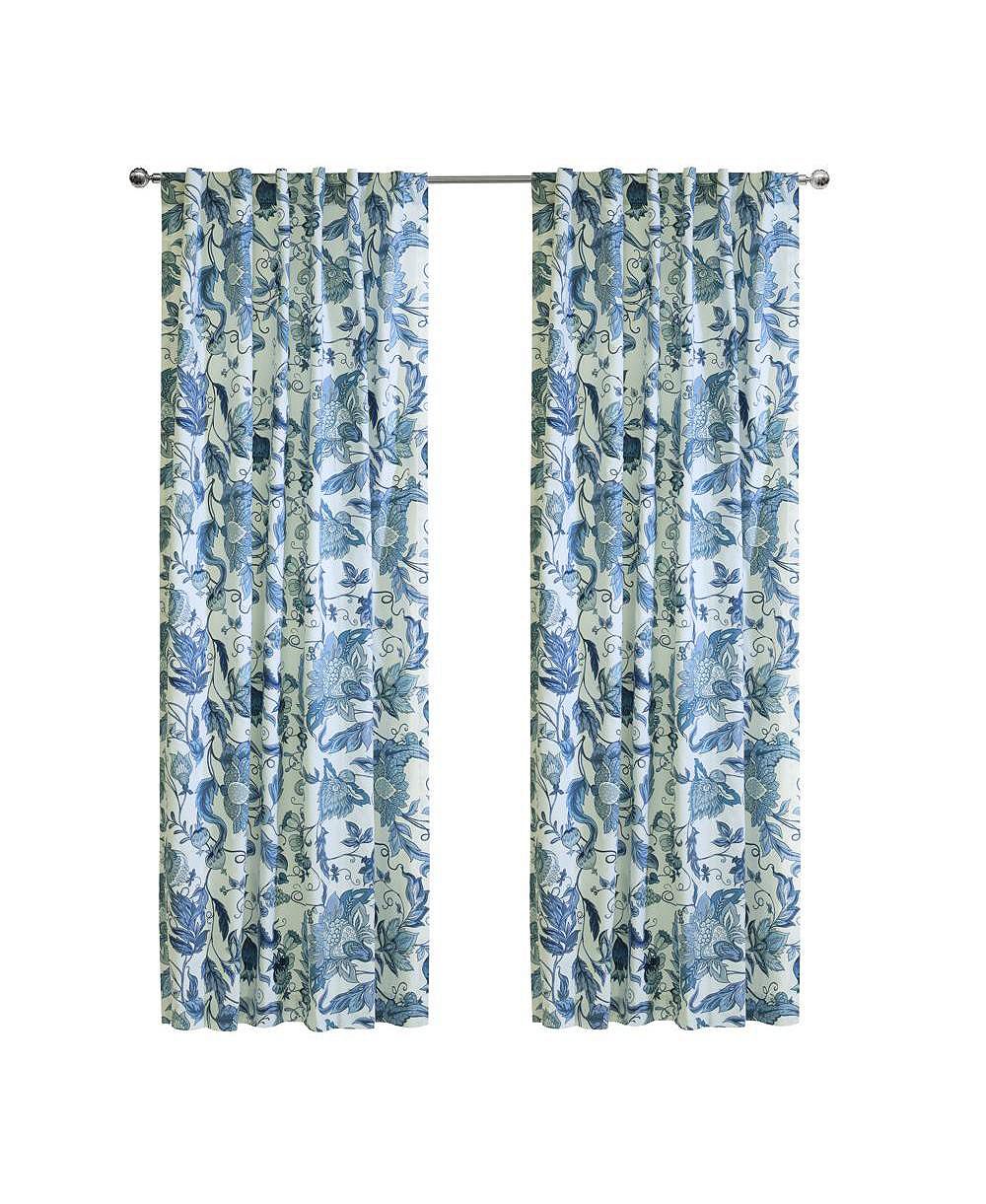 Habitat Jacobean Garden Jacobean Print Design Light Filtering Dual Header Curtain Panel 52" x 95"