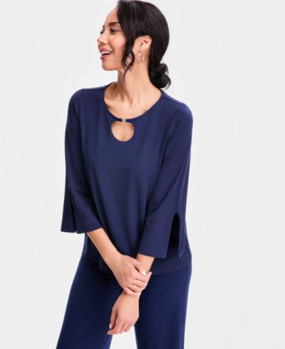 Женский топ JM Collection Split-Sleeve Keyhole-Neck