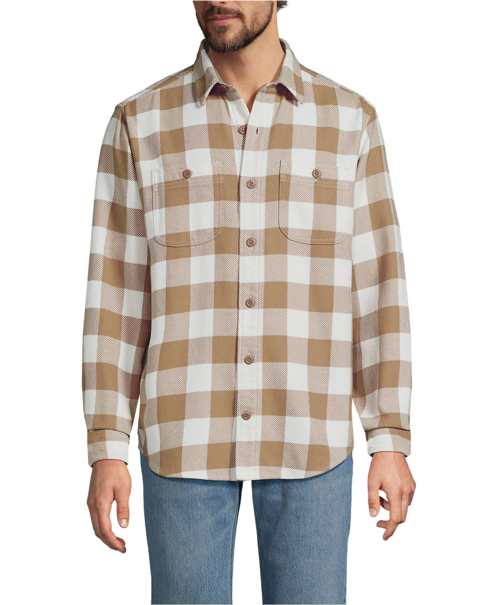 Lands' End Men's Long Sleeve Authentic Flannel Shirt