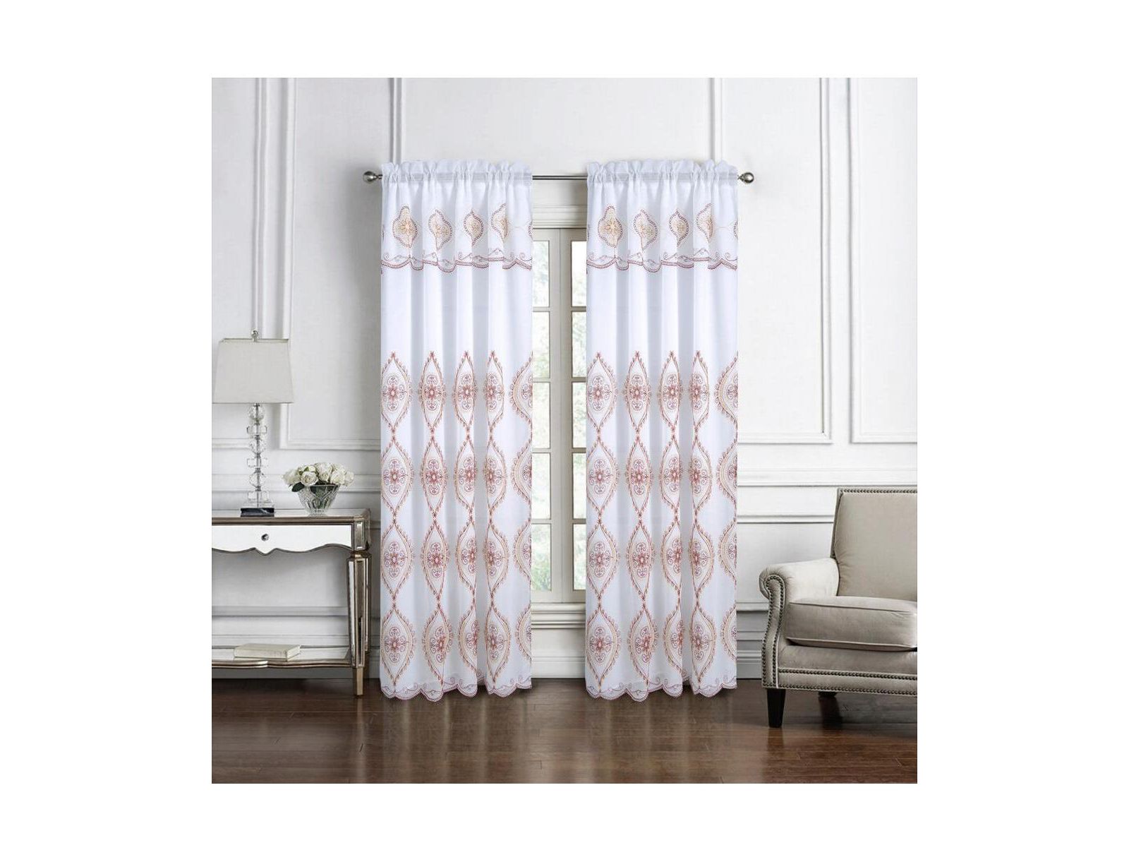 Oliva Gray Arcadia вышитая панель — 54x90" бордовый