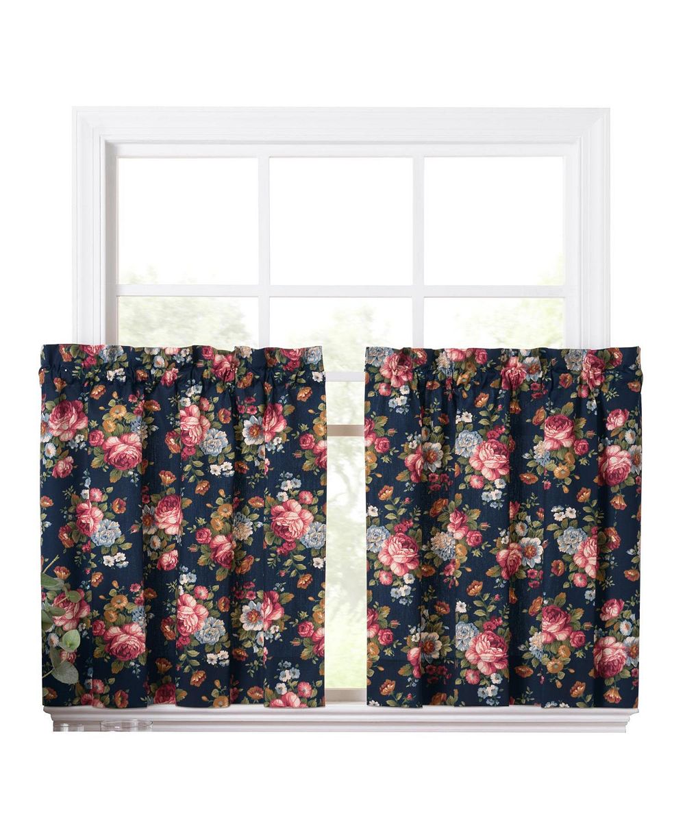 Ellis Curtain Ellis Bella Rose Stylish Medium Scale Printed Floral Pattern 1.5" Rod Pocket