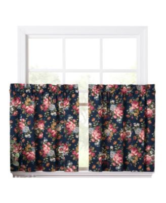Ellis Curtain Ellis Bella Rose Stylish Medium Scale Printed Floral Pattern 1.5" Rod Pocket