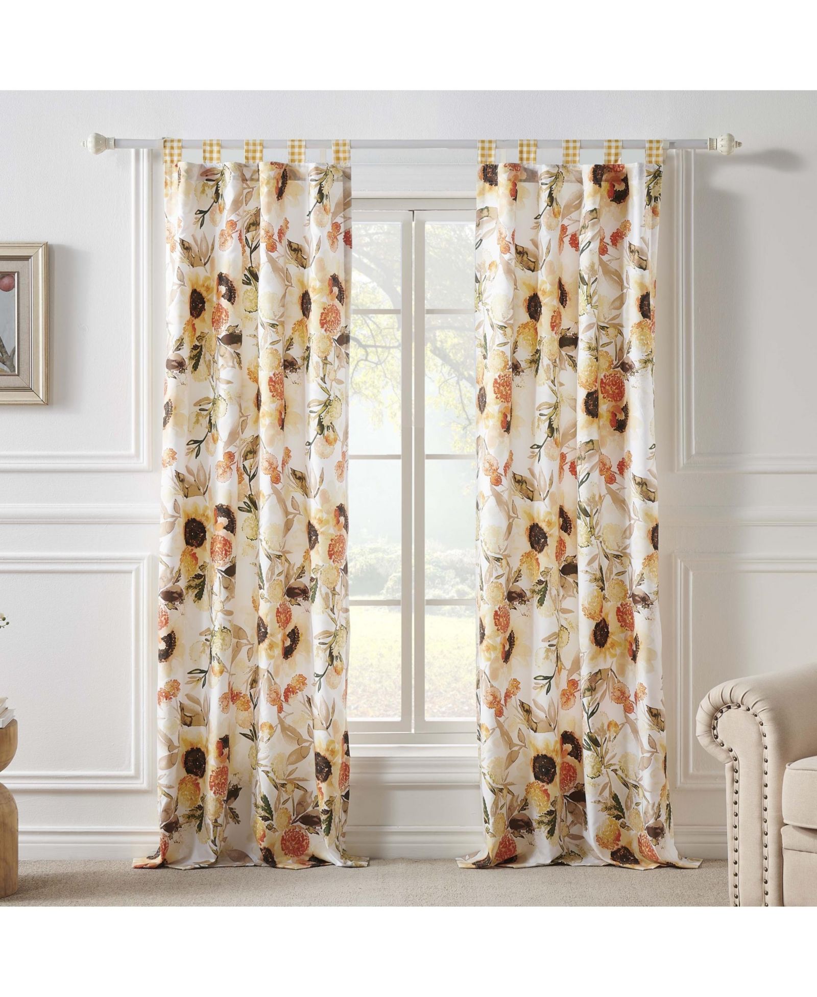 Шторы Greenland Home fashions Somerset (набор из 2 штук) с подхватами, 84in x 42in, золотистые
