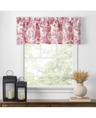 Ellis Curtain Занавеска Victoria Park Toile Water Proof Room Darkening Blackout Tailored Window Valance 70 x 12 Red