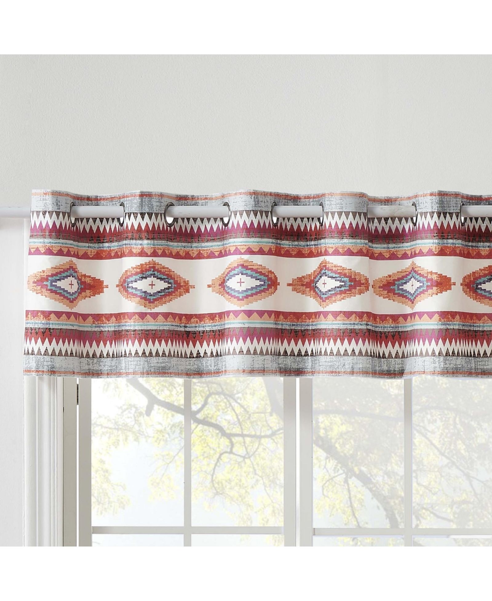Greenland Home Fashions Kiva Western Boho Grommet Window Valance
