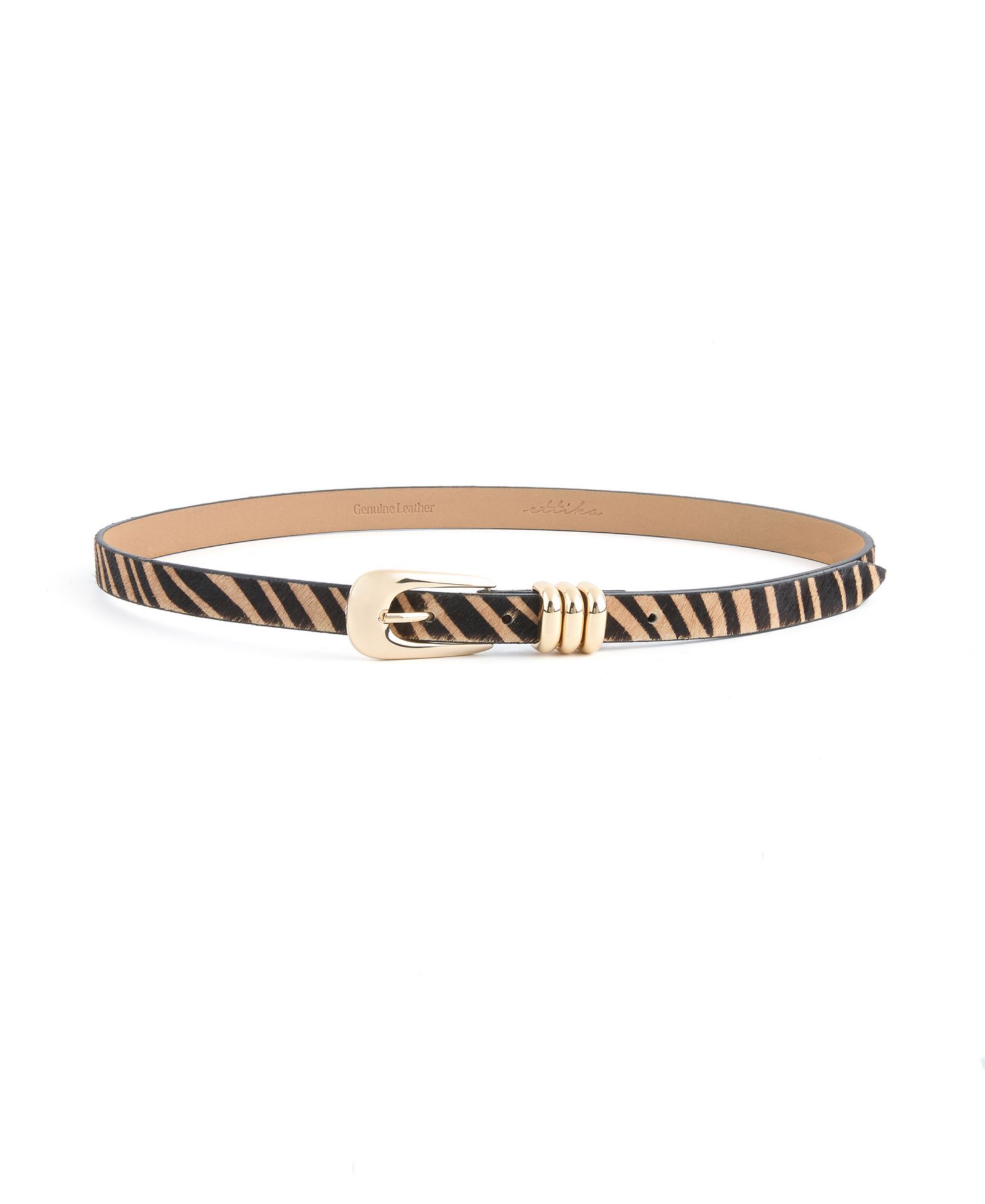 ETTIKA Tiger Print Skinny Belt
