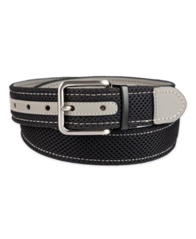 35MM Tommy Bahama Men's Two-In-One Reversible Leather Perforated Belt