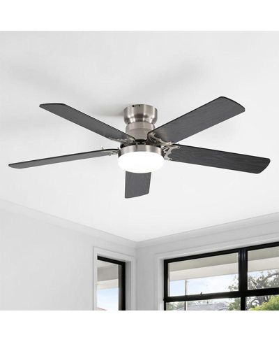 Sofucor 42-inch Modern Minimalist Sand Nickel 5-Blade Ceiling Fans with Led Lights and Remote Control