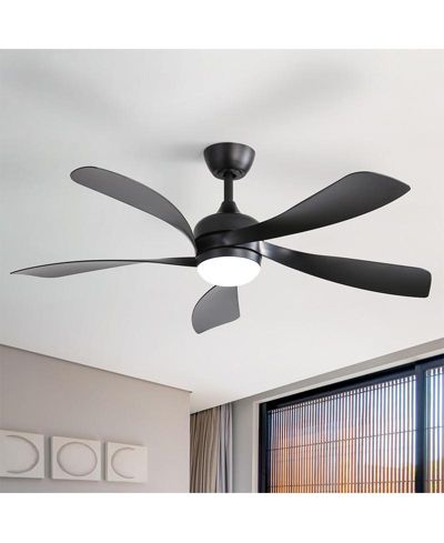 Sofucor Потолочная люстра 52-inch minimalist black 5-blade с пультом управления и LED светом