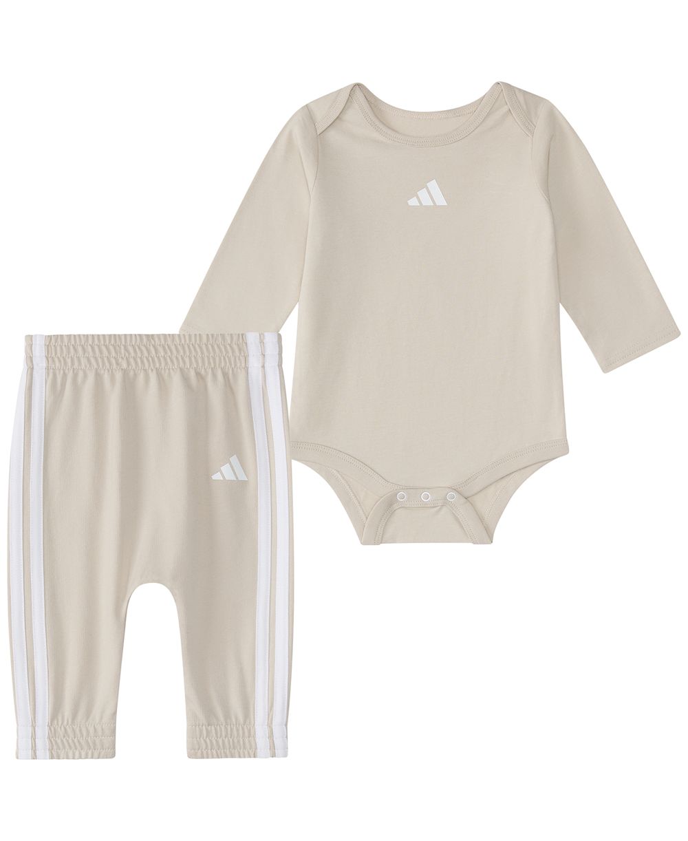Комплект из боди и брюк adidas для новорожденных мальчиков с логотипом, 2 части
