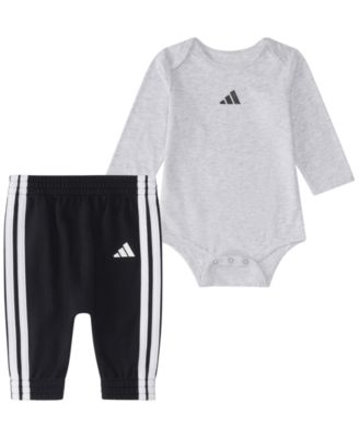 adidas Baby Boys' Long-Sleeve Bodysuit and Pants, 2-Piece Set