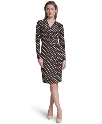 DKNY Women's Long-Sleeve Knee Length Dress