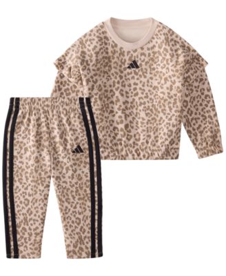 adidas Baby Girls' Long-Sleeve Sweatshirt and Pants, 2-Piece Set