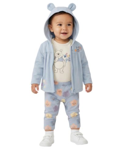 Disney Baby Girls' Winnie-the-Pooh Print Jacket, Bodysuit and Pants, 3-Piece Set