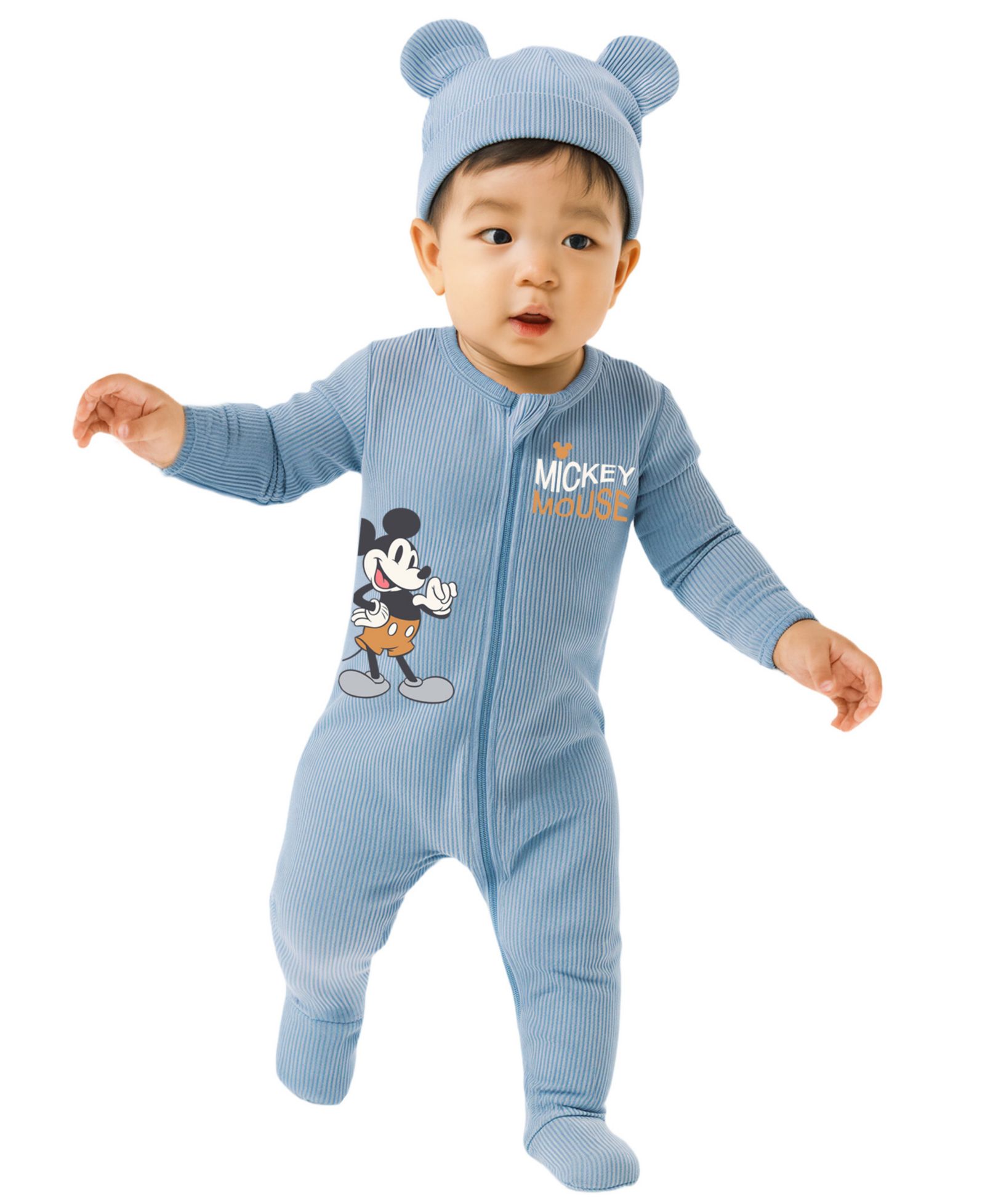 Disney Baby Boys' комбинезон для сна и игр в рубчик с Микки Маусом