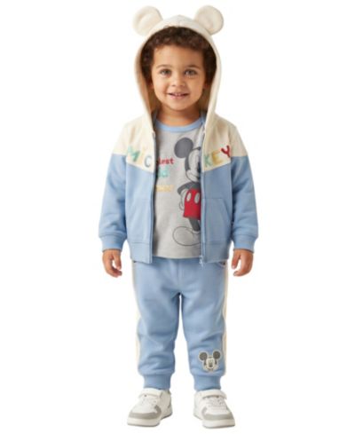 Disney Baby Boys' Mickey Mouse Hooded Jacket, T-Shirt and Pants, 4-Piece Set