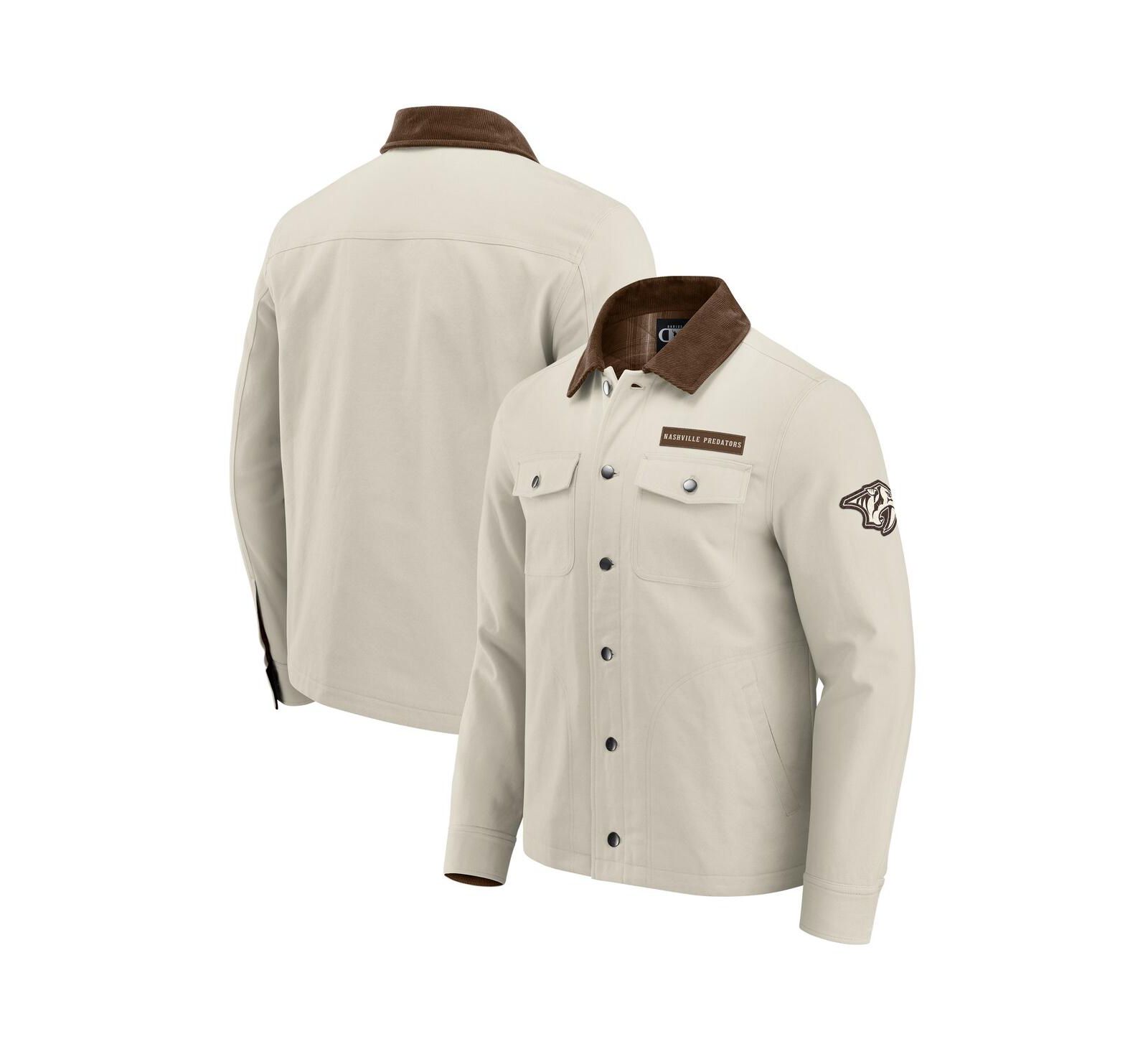 Мужская куртка Darius Rucker Collection by Fanatics Nashville Predators Midweight Canvas Full-Button, Tan
