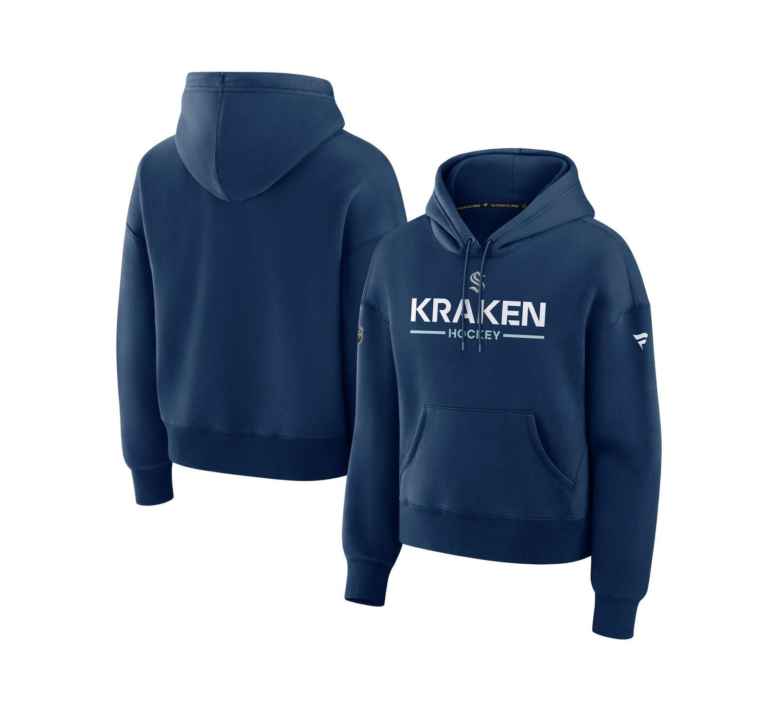 Женское худи Fanatics Deep Sea Blue Seattle Kraken Authentic Pro Primary Pullover