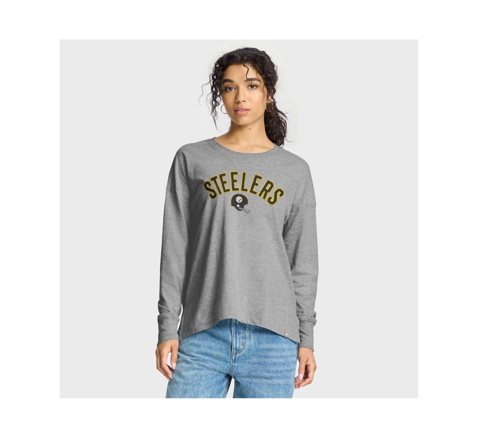 Женская футболка Fanatics Heather Gray Pittsburgh Steelers Hometown Legacy Long Sleeve