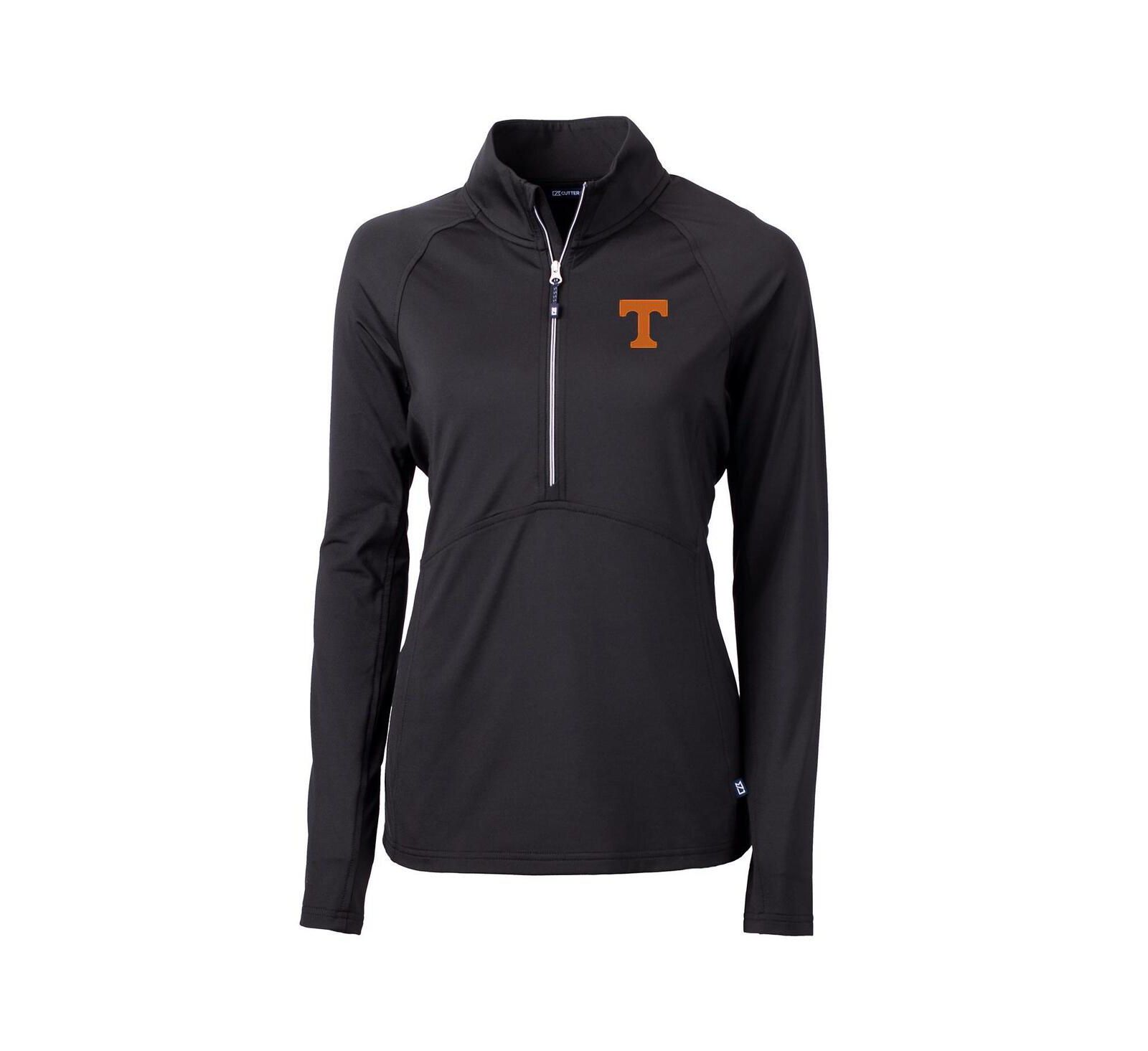 Cutter & Buck Women's Black Tennessee Volunteers Adapt Eco Knit Half-Zip Pullover Jacket