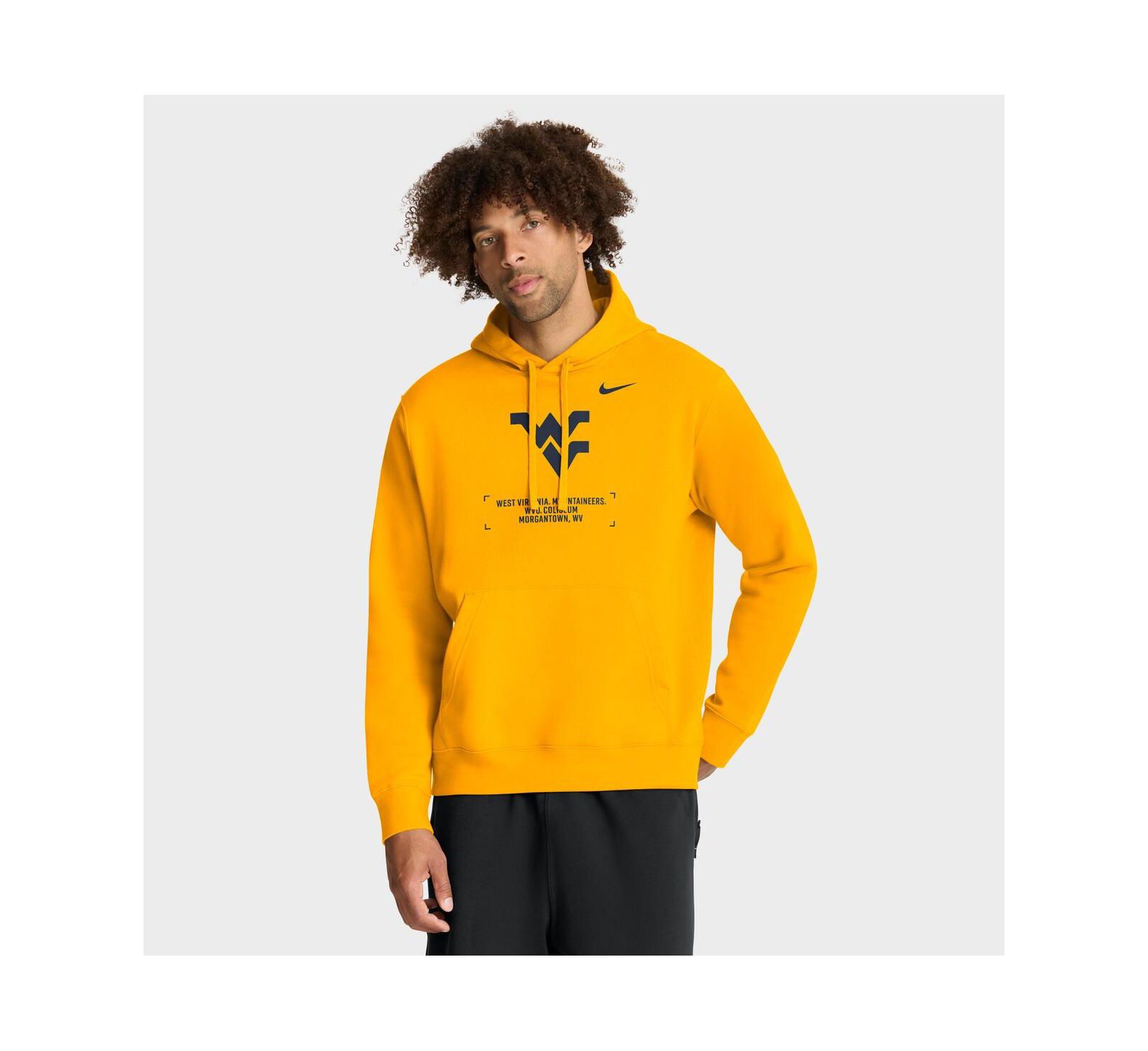 Мужское худи Nike Gold West Virginia Mountaineers Basketball Two-Hit Club Fleece Pullover
