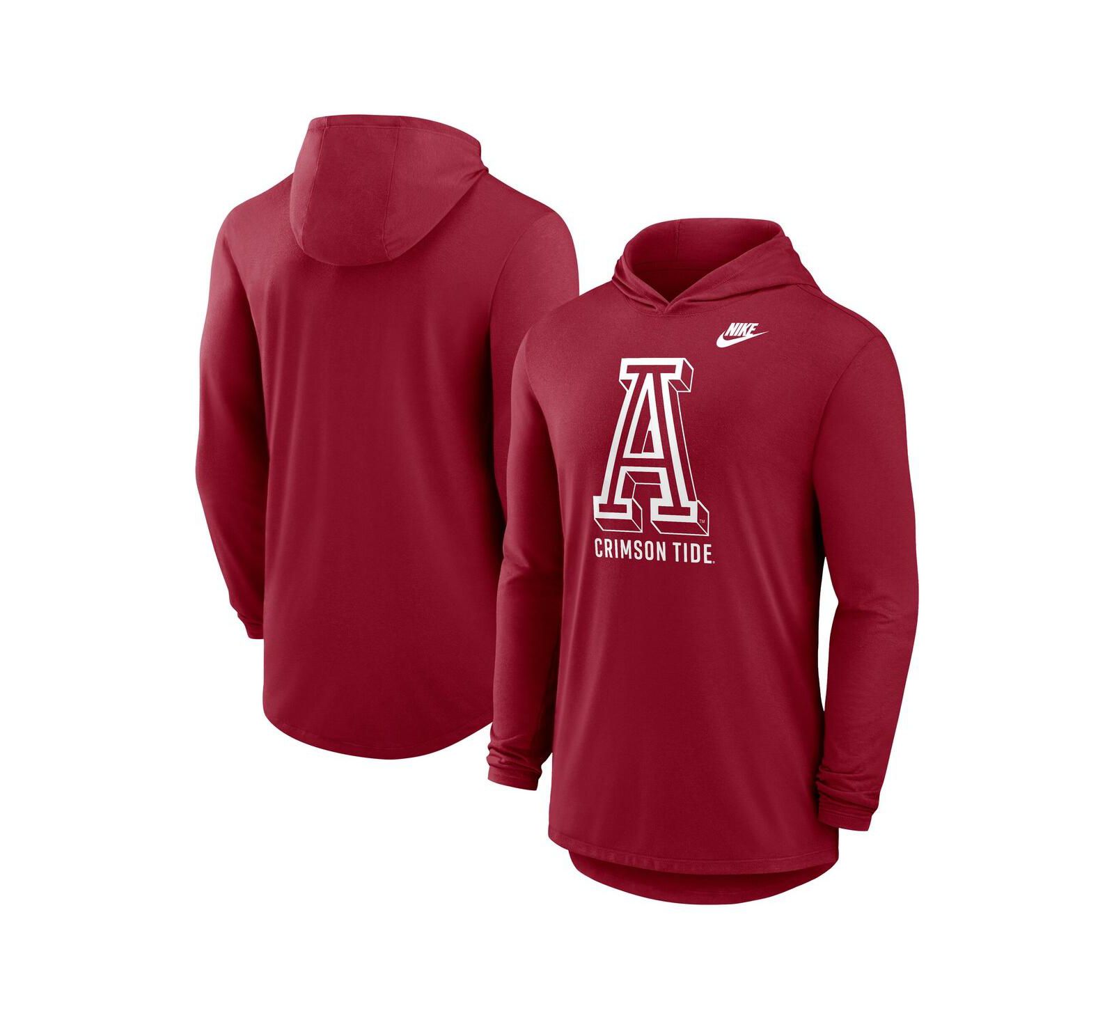 Nike Men's Crimson Alabama Crimson Tide Legacy Tri-Blend Dri-FIT Long Sleeve Hoodie T-Shirt
