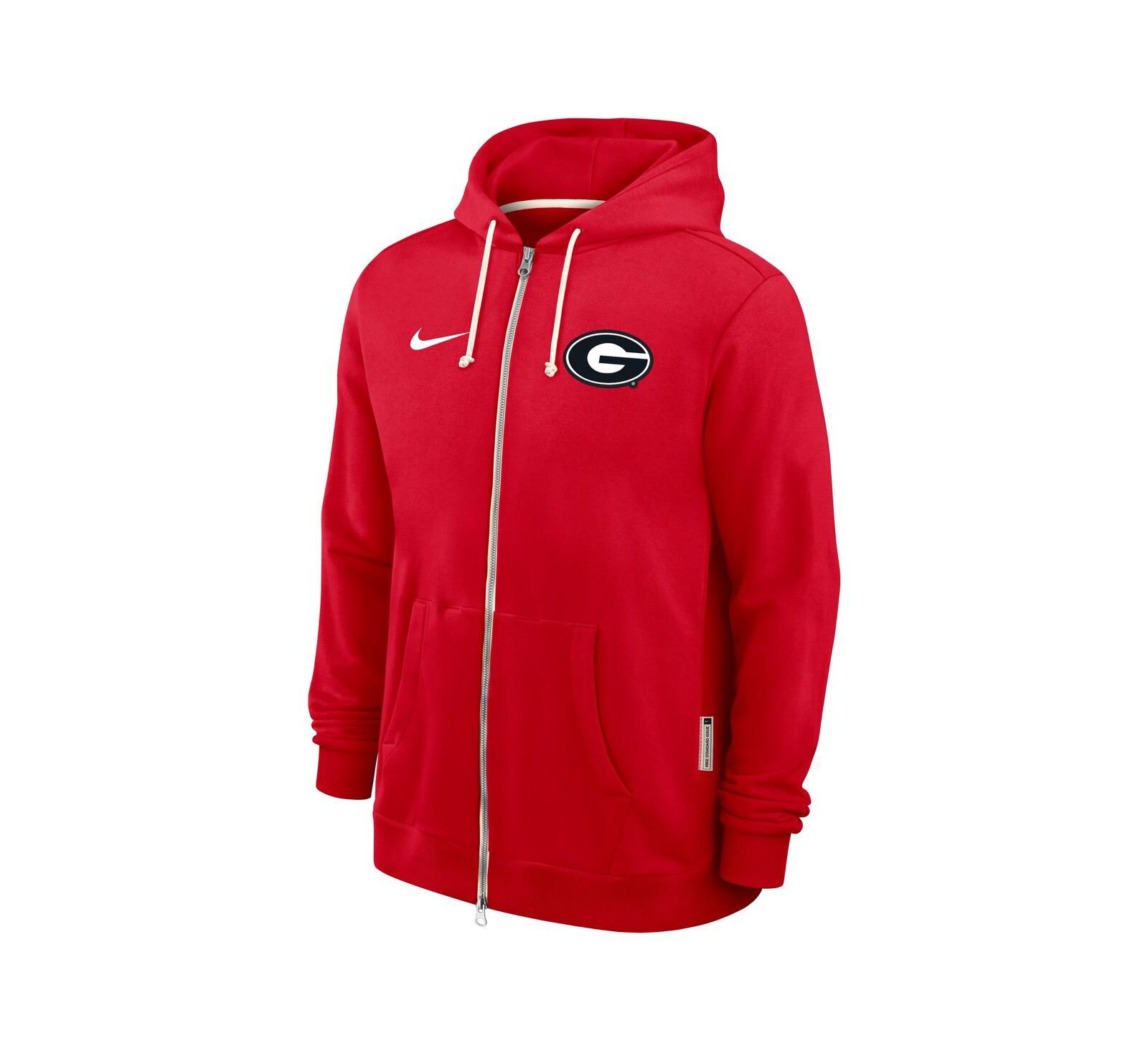 Nike Мужское красное худи Georgia Bulldogs 2025 Sideline Standard Issue Dri-FIT Full-Zip