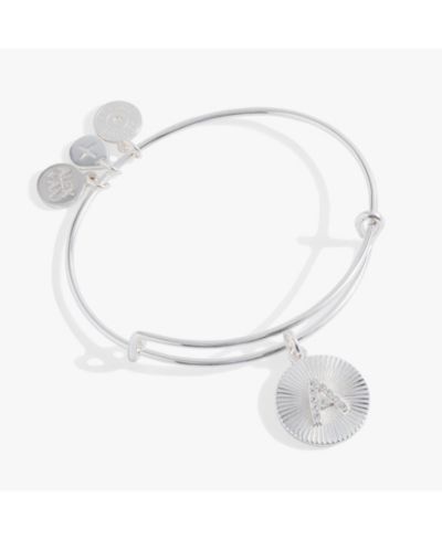 Pave Starburst Texture Initial Bangle Bracelet Z