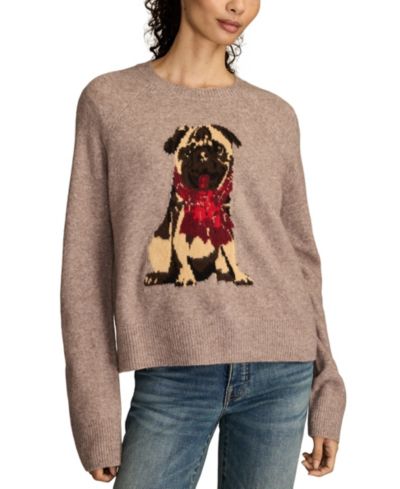 Lucky Brand Women's Cloud Soft Pug Crew Neck Sweater