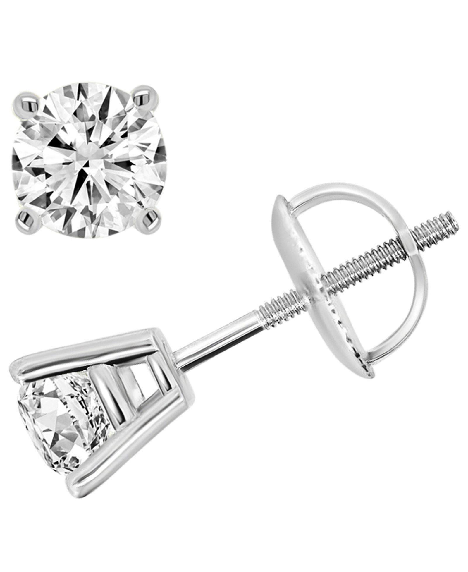 Серьги-гвоздики с бриллиантами Macy's (1 ct. t.w.) в белом золоте 14k