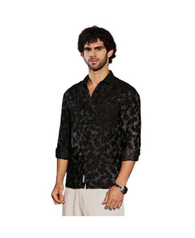 Мужская рубашка Campus Sutra Charcoal Grey Nimbus Dark-Tone