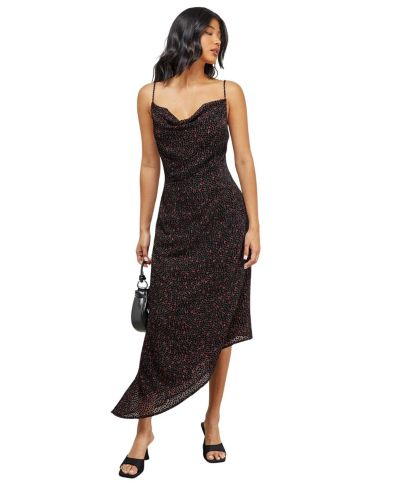 Warehouse Women's Spot Devore Cowl Neck Maxi Dress.