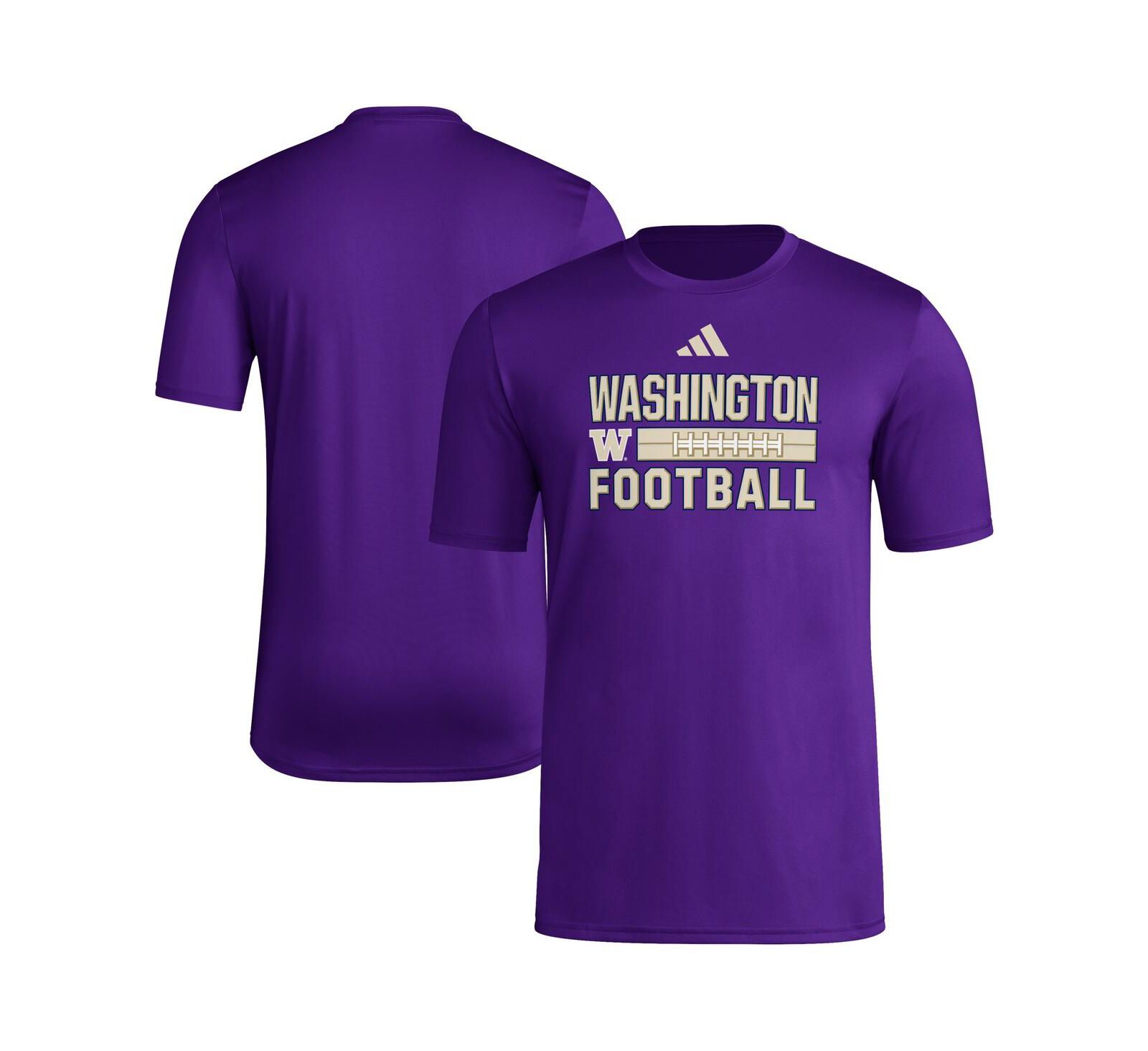Adidas Men's Purple Washington Huskies Locker Laces Out Pre-Game T-Shirt