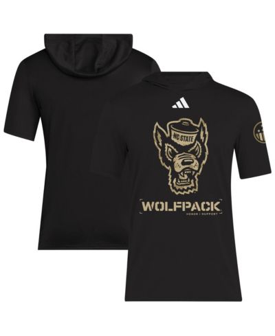 Adidas Men's Black NC State Wolfpack 2025 Military Appreciation AEROREADY Hooded T-Shirt
