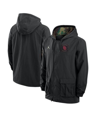 Jordan Men's Black Oklahoma Sooners 2025 NCAA Military Appreciation Full-Snap Jacket