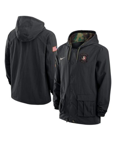 Nike Men's Black Florida State Seminoles 2025 NCAA Military Appreciation Full-Snap Jacket