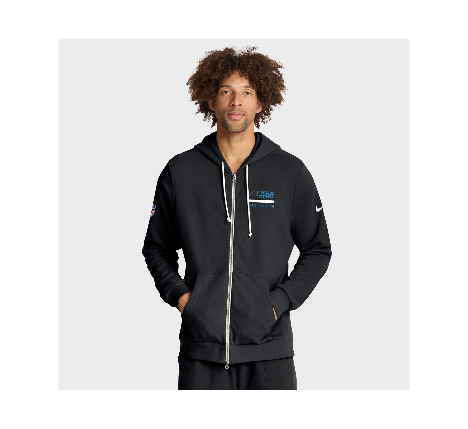 Мужское худи Nike Carolina Panthers Sideline Standard Issue Utility Player Dri-FIT Full-Zip Black