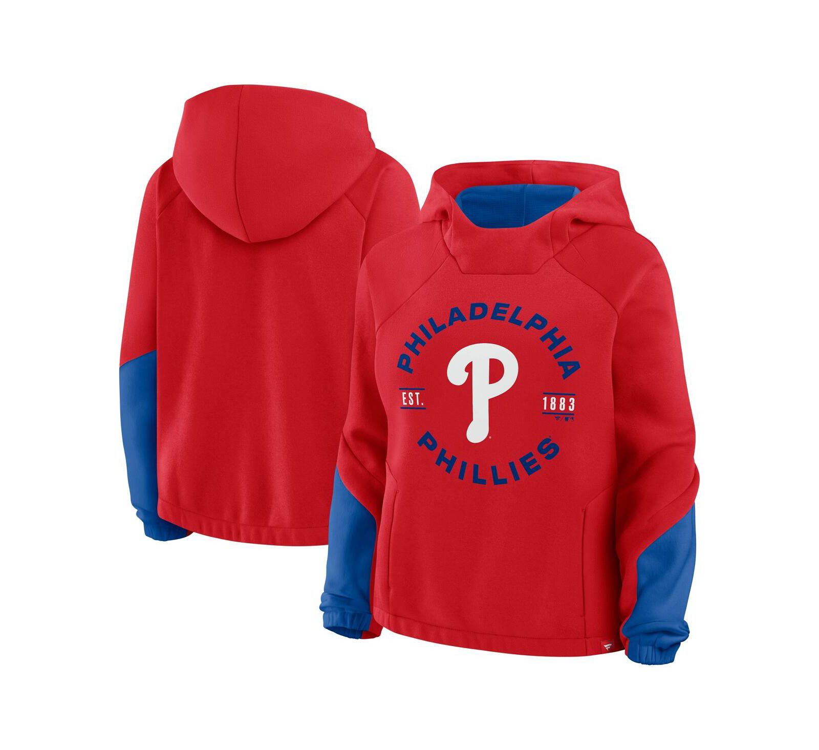 Женское худи Fanatics Red Philadelphia Phillies Oversized Time to Win Pullover