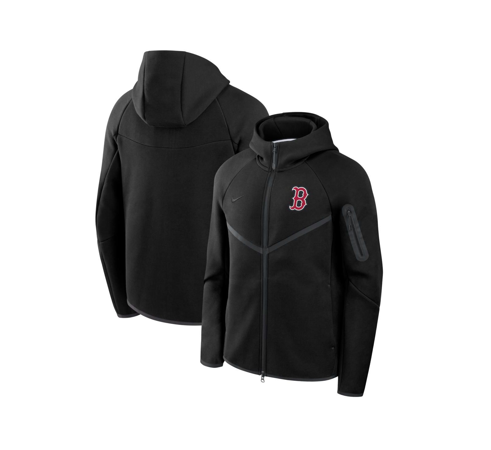 Nike Men's Black Boston Red Sox Tech Fleece Windrunner Full-Zip Hoodie Jacket