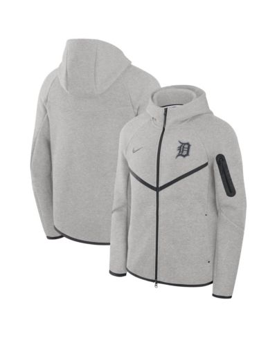 Nike Men's Heather Charcoal Detroit Tigers Tech Fleece Windrunner Full-Zip Hoodie Jacket