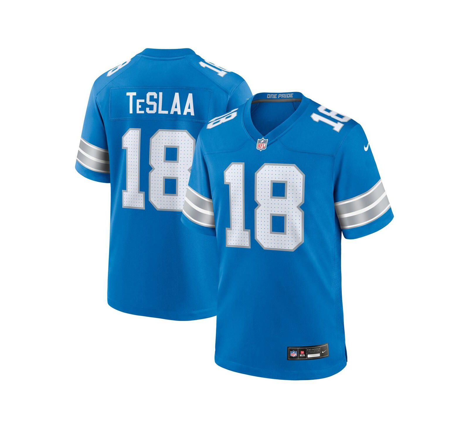 Nike Мужская джерси Isaac TeSlaa Blue Detroit Lions Game Player