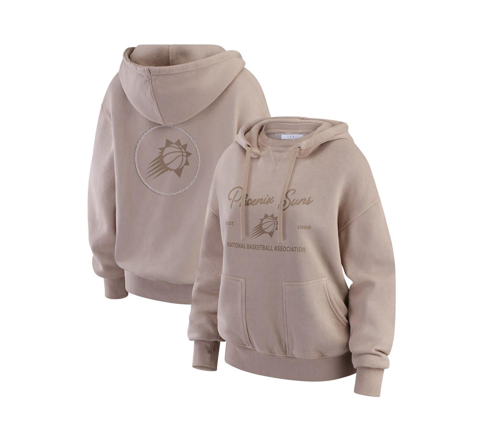 Женский свитшот WEAR by Erin Andrews Tan Phoenix Suns Washed Pullover Crewdie