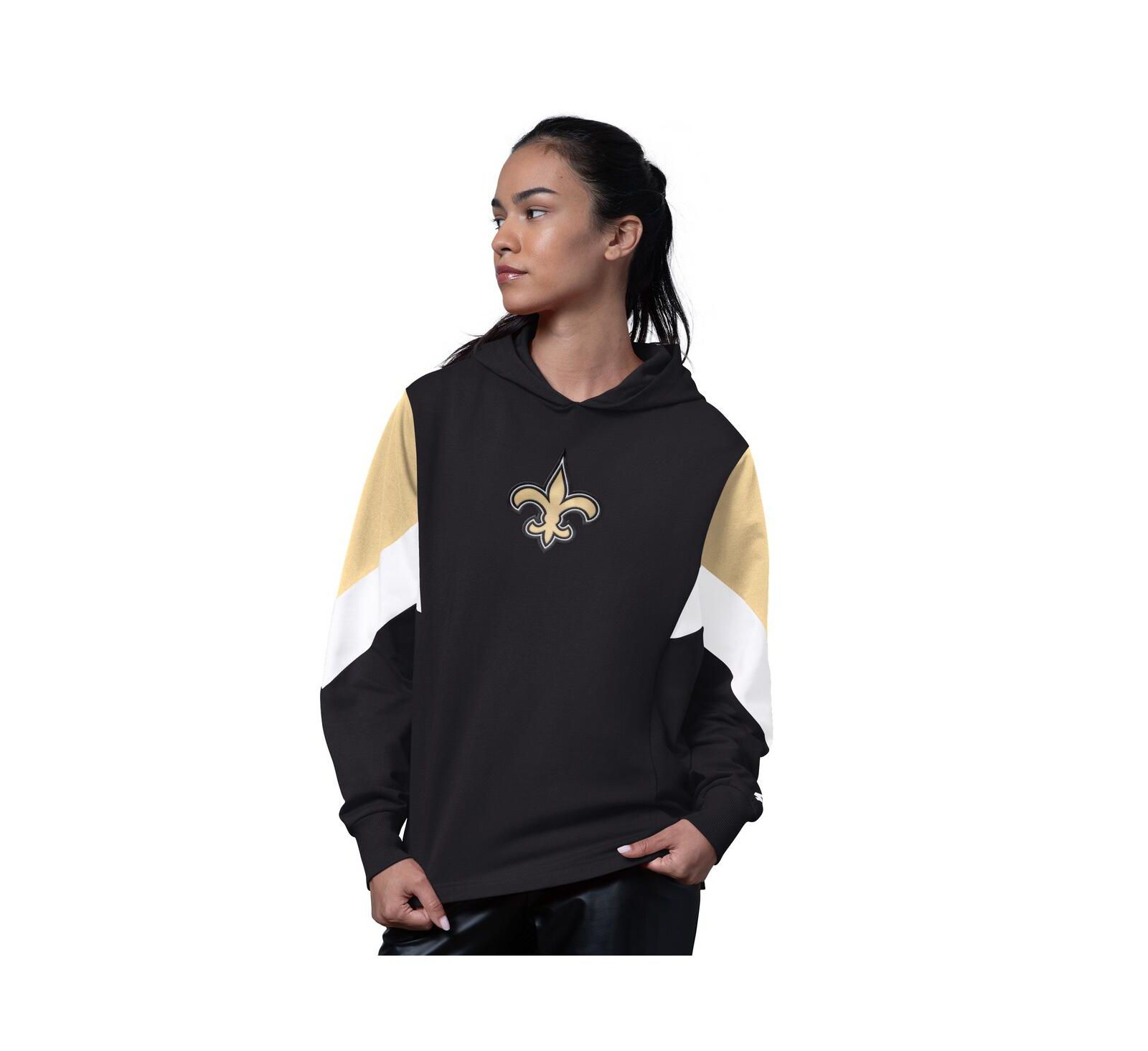 Starter Женское черное худи New Orleans Saints Scrimmage